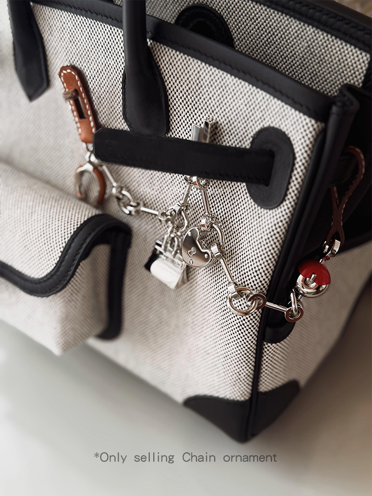 Luxury Bags With Silver Hardware - Luxury Metal Spliced Calfskin Bag Charm