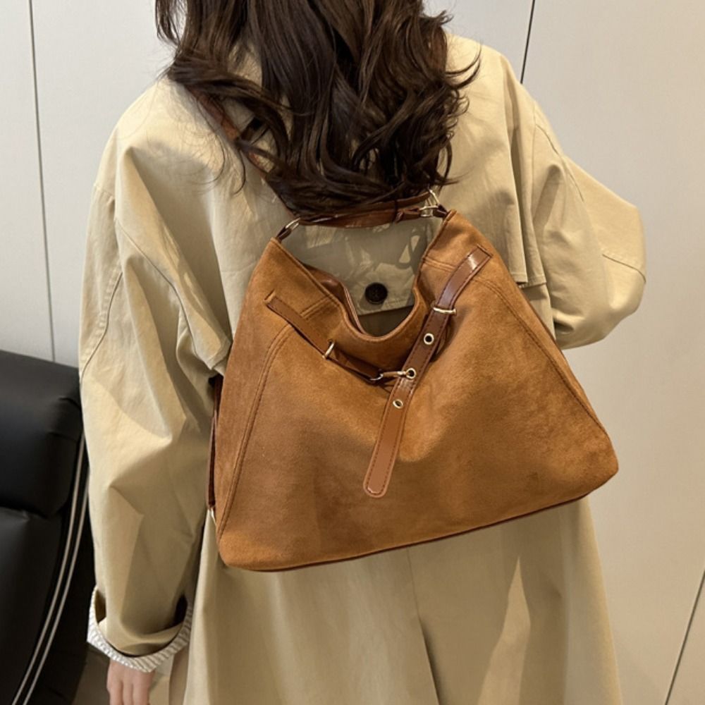 Bucket Bag Suede - Trendy Large Capacity Suede Tote Bag