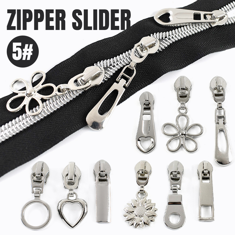Luxury Bags With Silver Hardware - 10-30P 5# Silver Sewing Zipper Slider