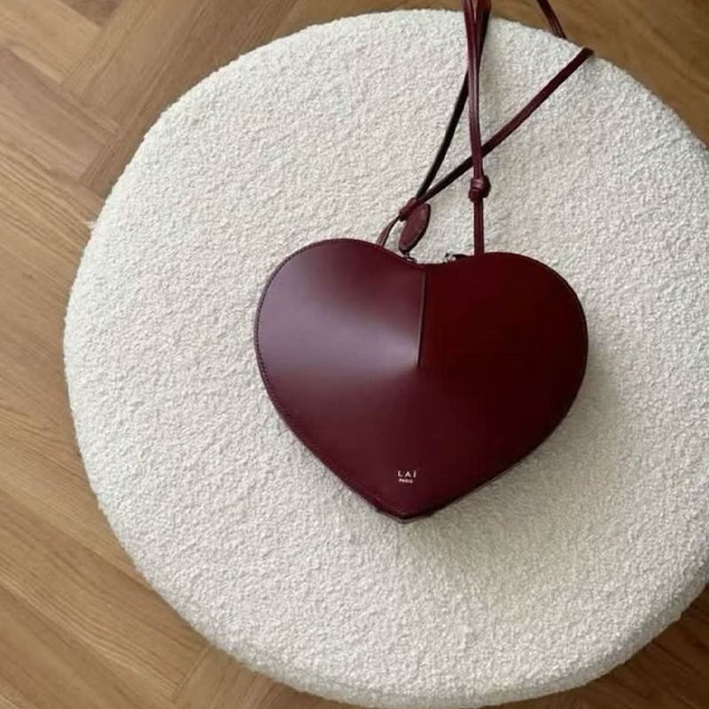 Half Moon Bag Suede - Niche High Texture Heart Bag Genuine