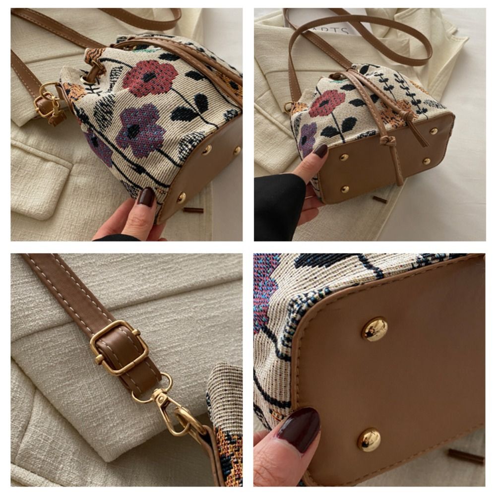 Fashion Linen Fabric Bucket Ba - Bucket Bag Suede 评论和价格