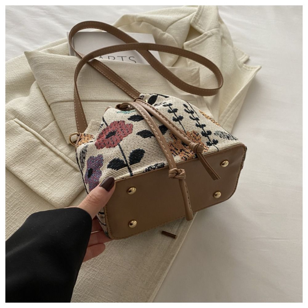 Fashion Linen Fabric Bucket Ba - Bucket Bag Suede 评论和价格
