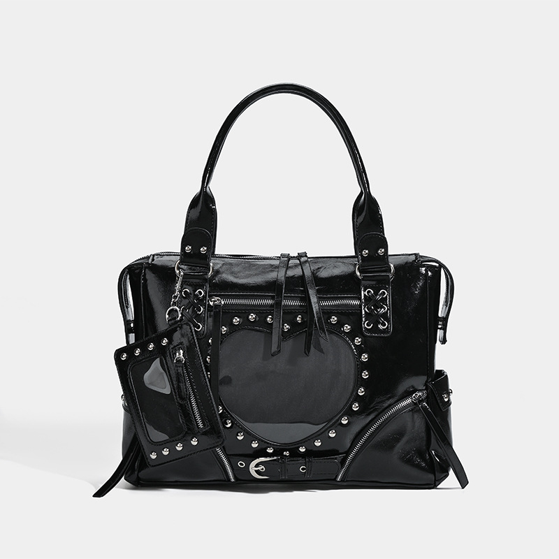 Punk Leopard Print Rivet Motor - Bucket Bag Suede 评论和价格