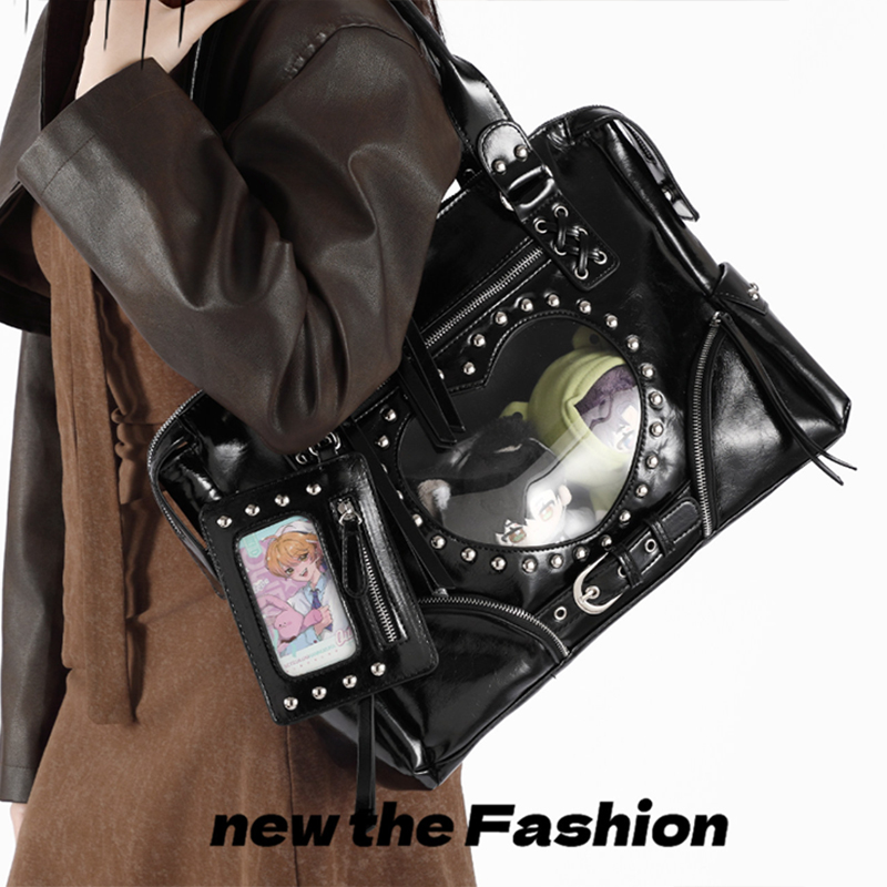 Punk Leopard Print Rivet Motor - Bucket Bag Suede 评论和价格