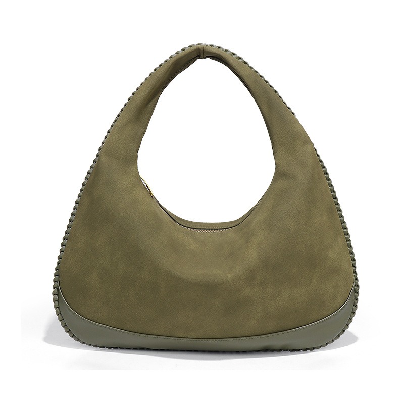 Fashion Large Capacity Shoulde - Half Moon Bag Suede 评论和价格