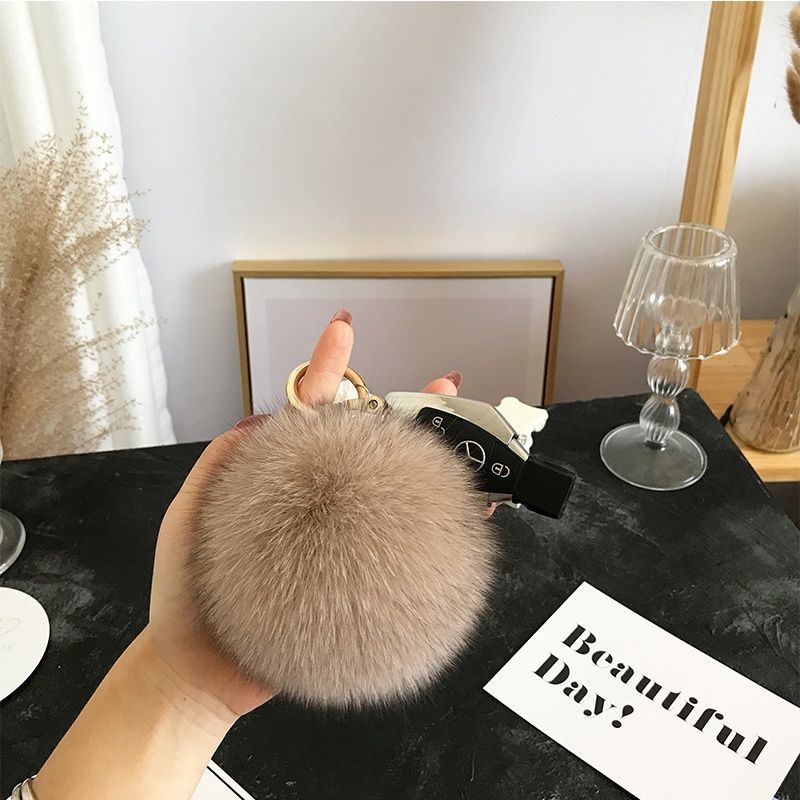 2024 Fluffy Real Fox Fur Ball  - Luxury Bags Yellow 评论和价格