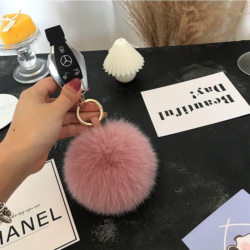 2024 Fluffy Real Fox Fur Ball  - Luxury Bags Yellow 评论和价格
