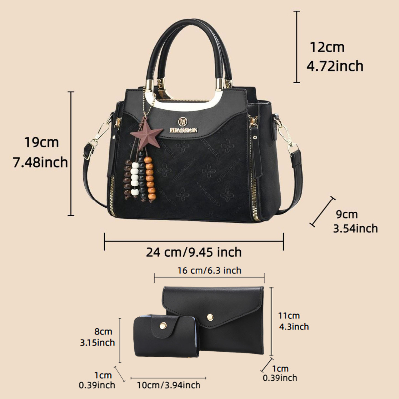 Stylish women's handbag, solid - Luxury Bags For You 评论和价格