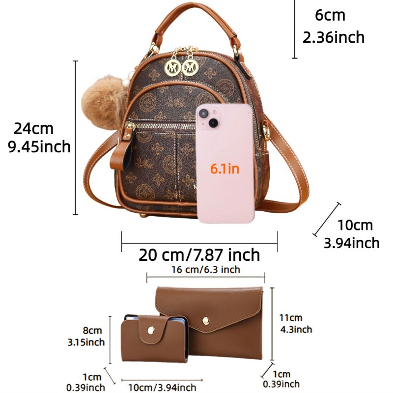 3-piece women's bag set, light - Luxury Bags For You 评论和价格