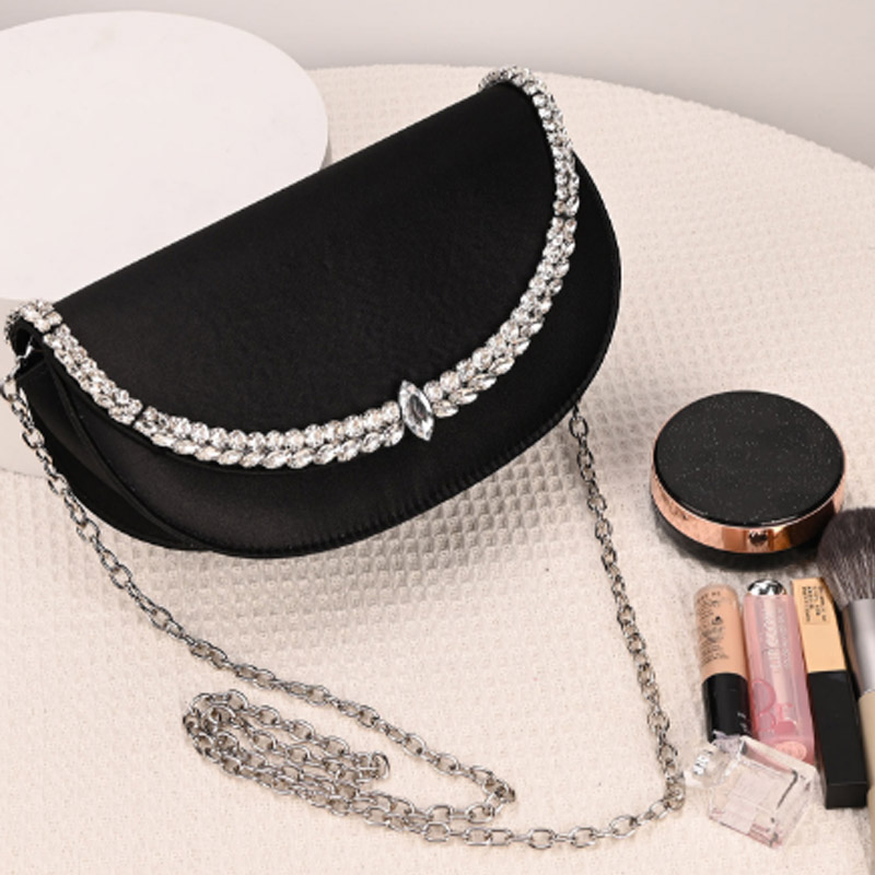 Luxury Sparkling Diamond Asymm - Half Moon Bag Suede 评论和价格