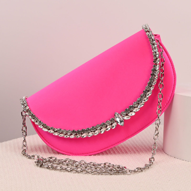 Luxury Sparkling Diamond Asymm - Half Moon Bag Suede 评论和价格