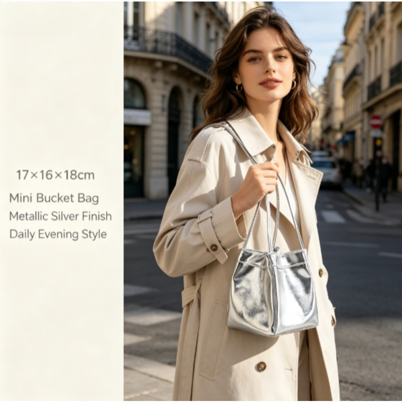 New Mirror‑Finish Bucket Bag,  - Bucket Bag Suede 评论和价格
