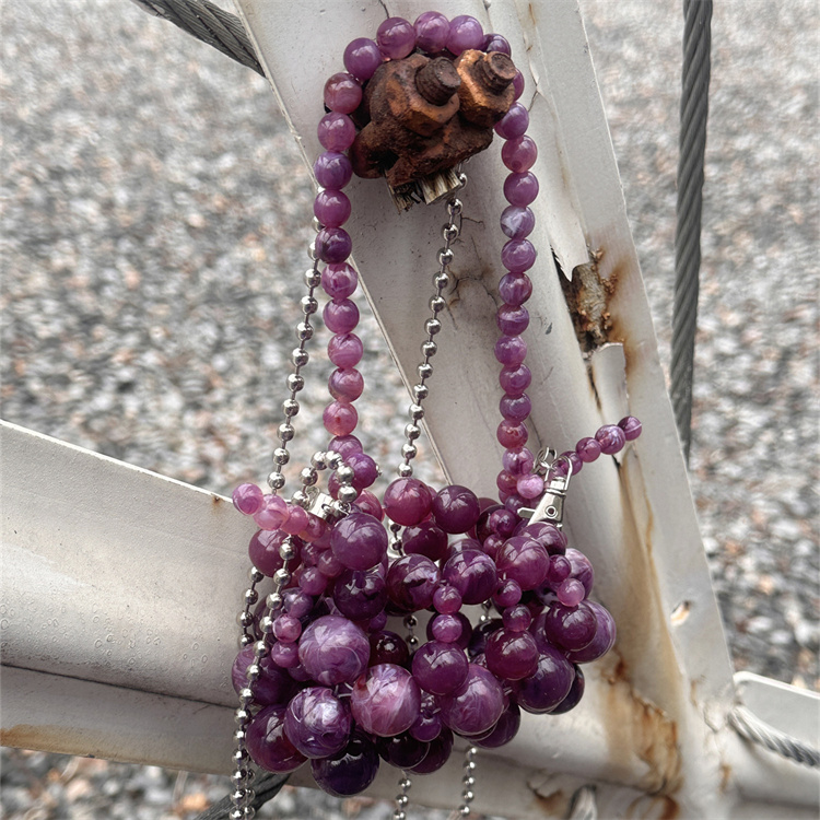 Girls Mini Purple Beaded  Clut - Luxury Bags Girls 评论和价格