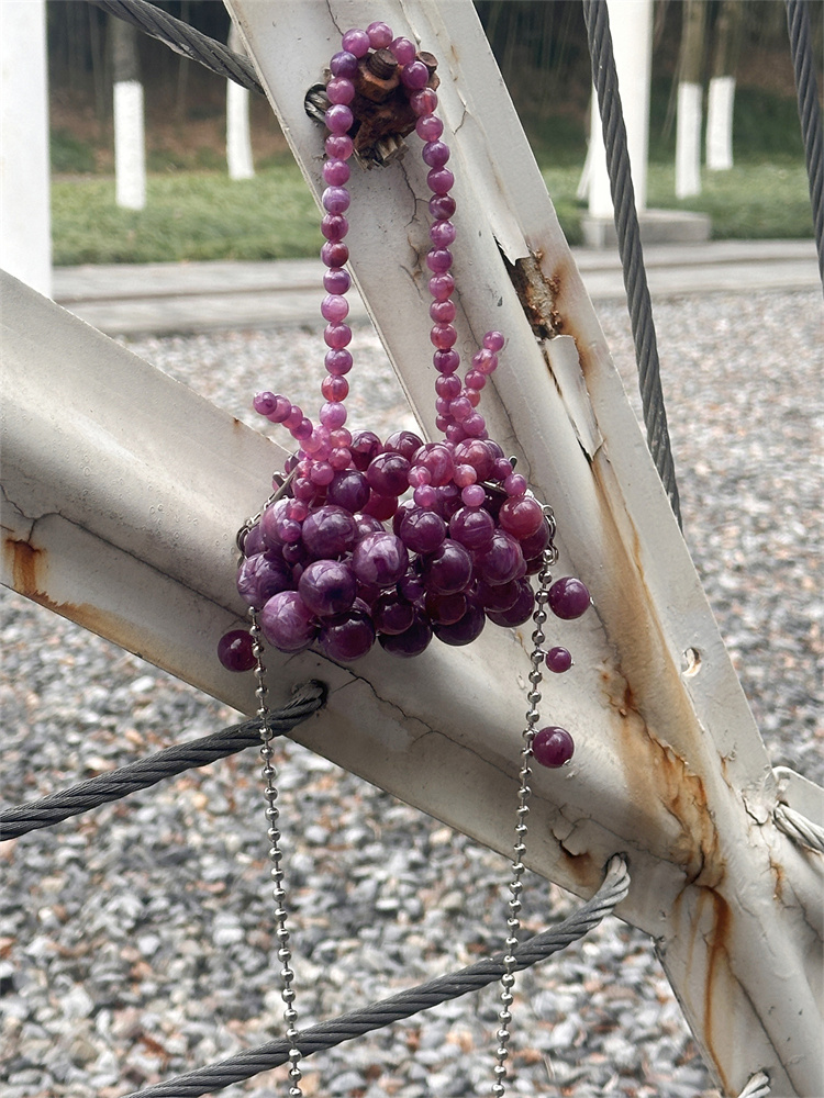 Girls Mini Purple Beaded  Clut - Luxury Bags Girls 评论和价格