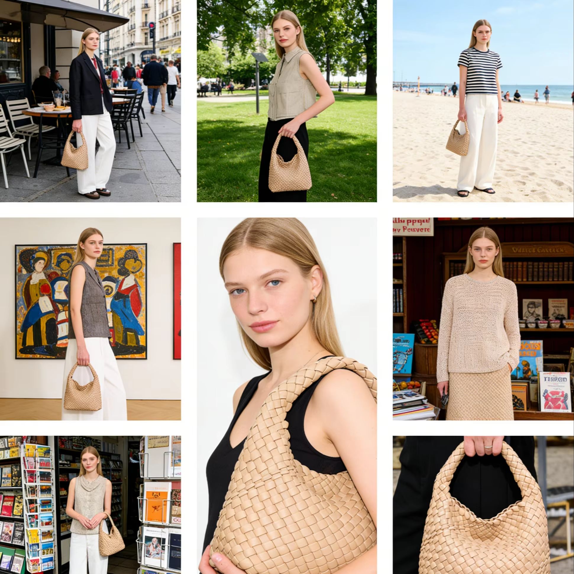Women Woven Tote Bag Luxury De - Bucket Bag Suede 评论和价格