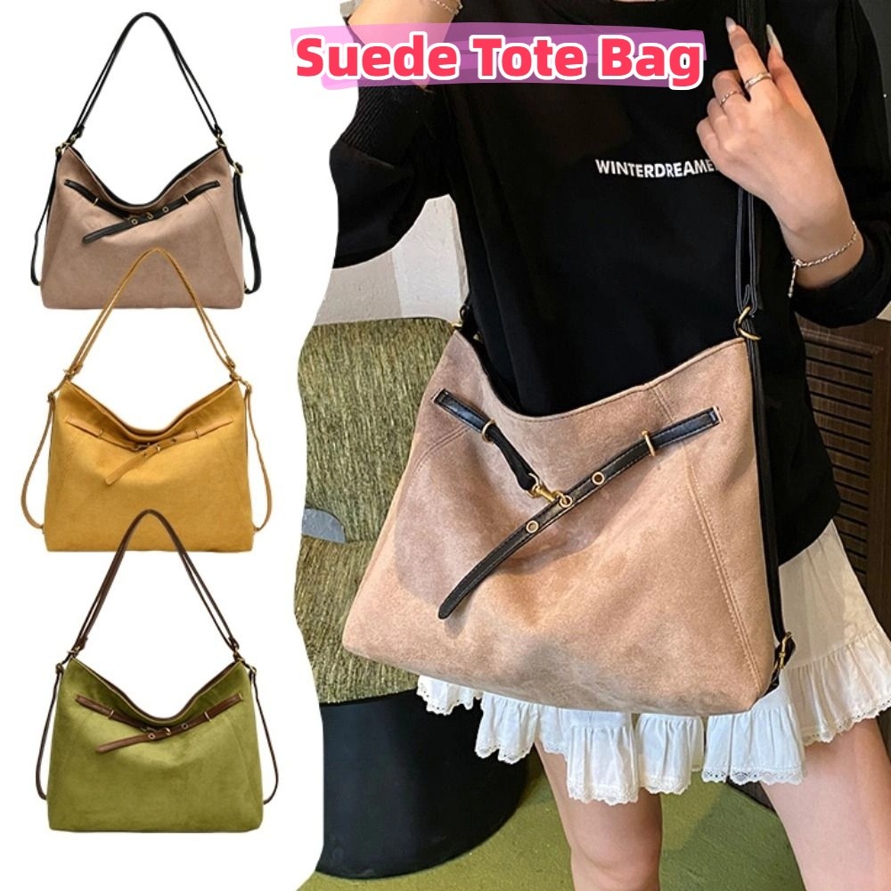 Trendy Large Capacity Suede To - Bucket Bag Suede 评论和价格