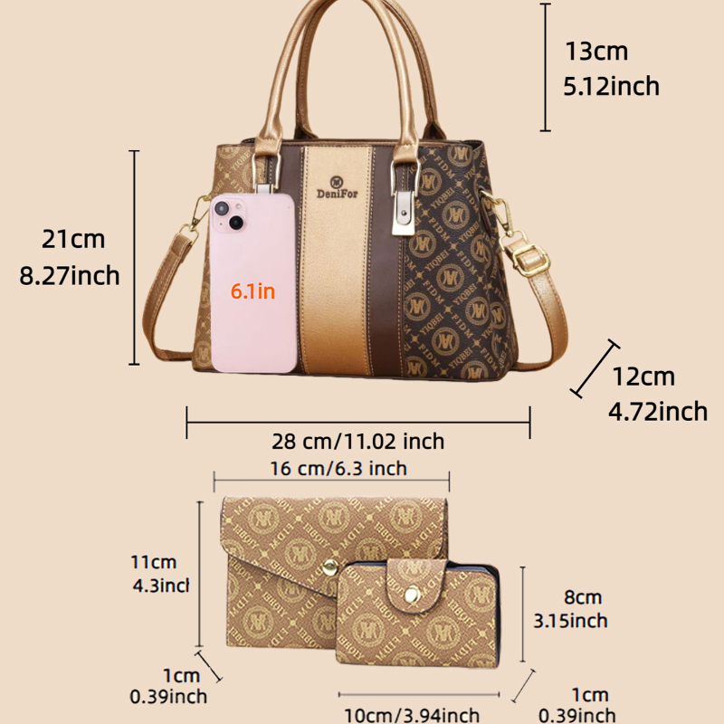 3-piece set of women's handbag - Luxury Bags For You 评论和价格