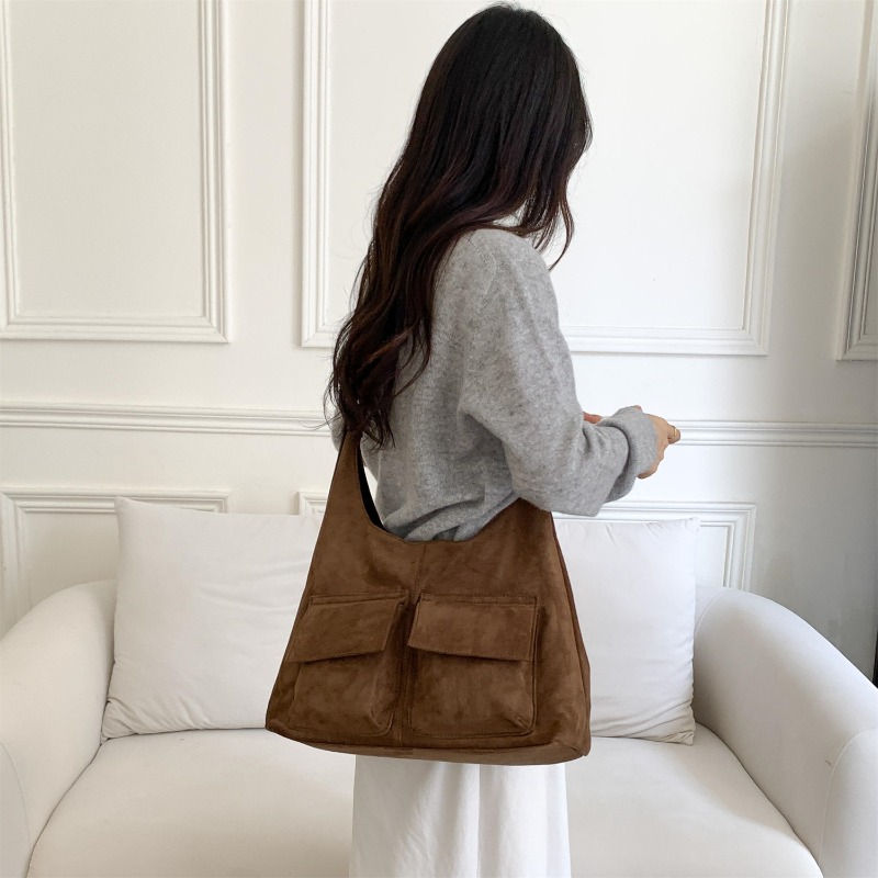 New Frosted Faux Suede Tote Ba - Bucket Bag Suede 评论和价格