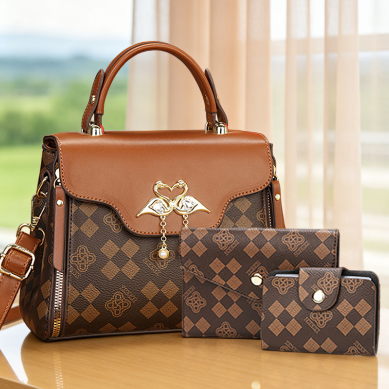 3-piece women's bag set, light - Luxury Bags For You 评论和价格