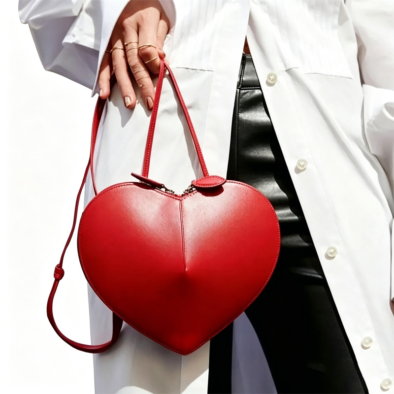 Niche High Texture Heart Bag G - Half Moon Bag Suede 评论和价格