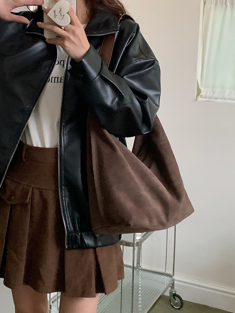 Suede Shoulder Bag for Women 2 - Bucket Bag Suede 评论和价格